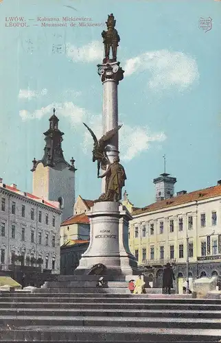 Ukraine, Kolumna Mickiewicza, gelaufen 1910