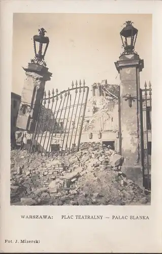 Warszawa, Plac Teatralny, Palac Blanka, J. Mizerski, ungelaufen