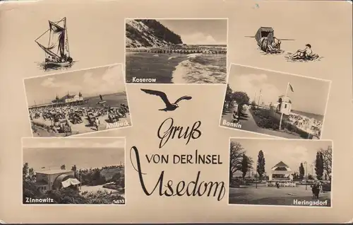 Gruß von der Insel Usedom, Mehrbild, gelaufen 1961