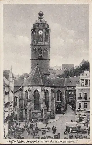 Meißen, Frauenkirche mit Porzellanglockenspiel, Lastwagen, ungelaufen