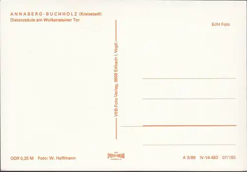 Annaberg- Buchholz, Distanzsäule am Wolkensteiner Tor, ungelaufen