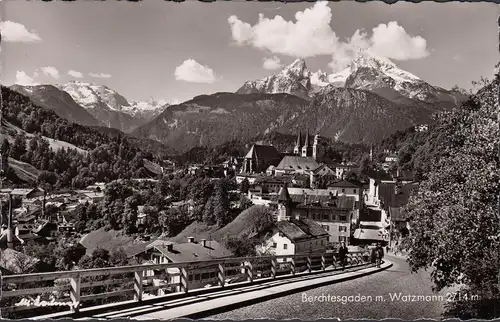 Berchtesgaden, Stadtansicht, Watzmann, ungelaufen