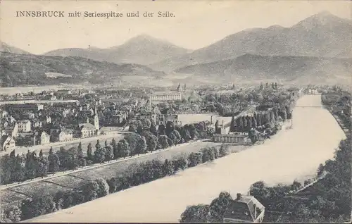 Innsbruck mit Serlesspitze und der Seile, gelaufen