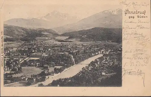 Innsbruck gegen Süden, gelaufen 1903