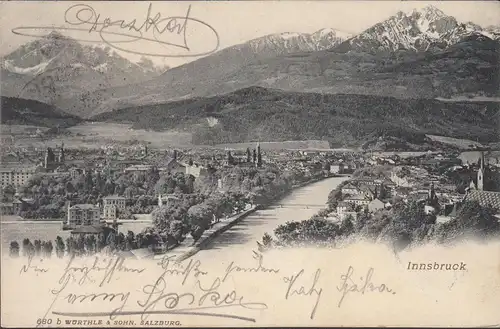 Innsbruck gegen Süden, gelaufen 1904