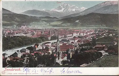 Innsbruck, Stadtansicht, gelaufen 1901