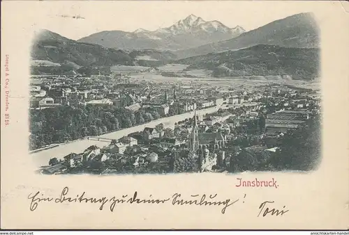 Innsbruck gegen Norden, gelaufen 1899