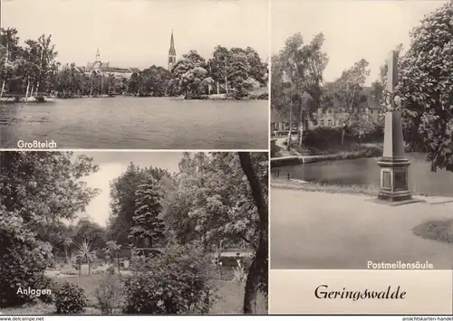 Geringswalde, Postmeilensäule, Großteich, Anlagen, ungelaufen