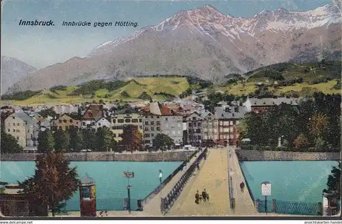 Innsbruck, Innbrücke mit Hötting, ungelaufen