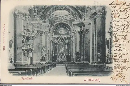 Innsbruck, Pfarrkirche, Inneres, Altar, gelaufen 1898