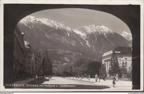 Innsbruck, Rennweg, Hofburg und Stadttheater, gelaufen 1938