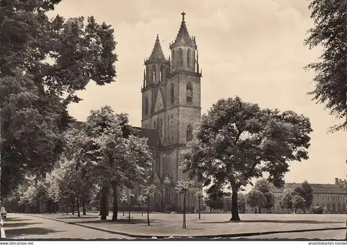 Magdeburg, Domplatz, gelaufen 1960