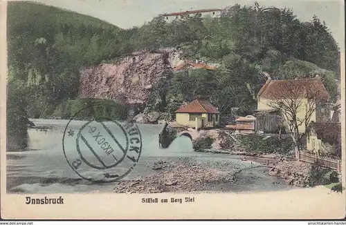 Sillfall am Berg Isel, ungelaufen- gestempelt 1906