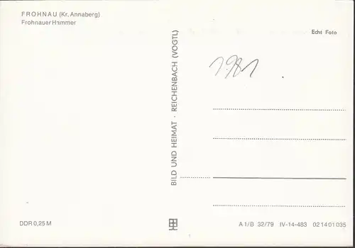 Annaberg, Frohnauer Hammer, ungelaufen