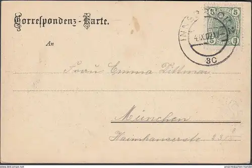 Innsbruck mit Serlesspitze, gelaufen 1907