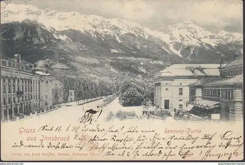 Innsbruck, Rennweg Partie, gelaufen 1899