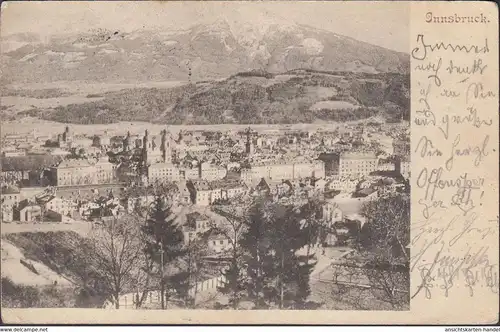 Innsbruck, Stadtansicht, gelaufen 1899