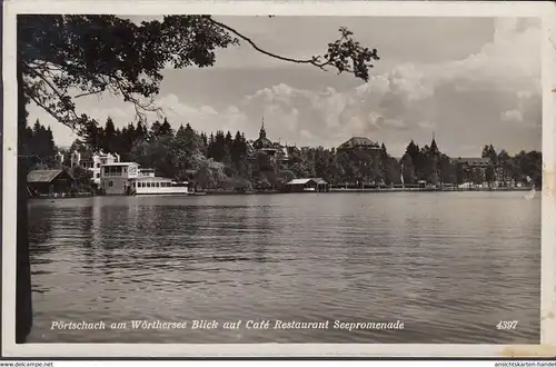 Pörtschach a. Wörthersee, Cafe und Restaurant Seepromenade, gelaufen 1941
