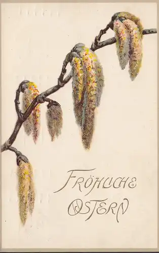 Fröhliche Ostern, Baumblüten, gelaufen 1912