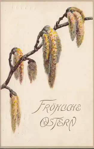Joyeux Pâques, fleurs d'arbre, couru 1912