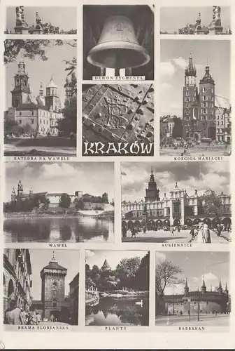 Krakow, Sukiennice, Kosciol Mariacki, gelaufen 1968