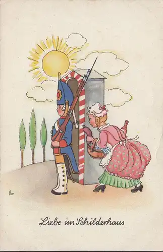 Liebe im Schilderhaus, L. Lauterborn, Feldpost, gelaufen 1941
