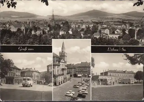 Löbau, Bahnhof, Platz der Befreiung, Busse, gelaufen 1975