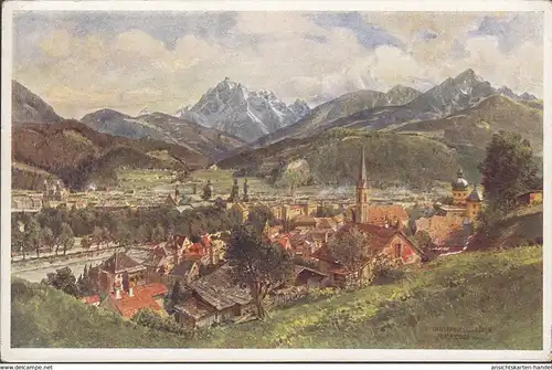 Innsbruck contre le sud, artiste AK, incurvée