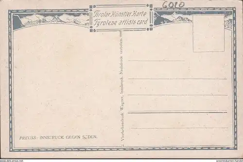 Innsbruck gegen Süden, Künstler AK, ungelaufen