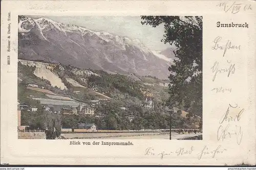 Innsbruck, vue de l'Innpromenade, Passepartout, couru 1902