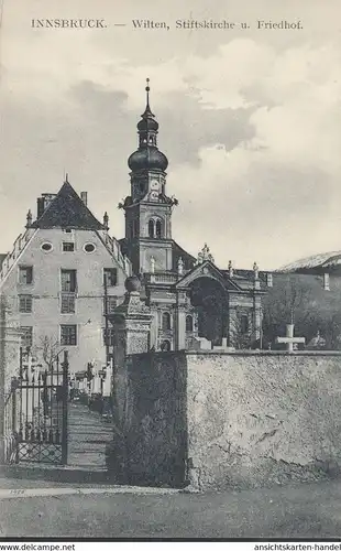 Innsbruck, Wilten, église de stylo et cimetière, incurvé
