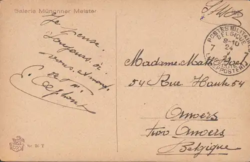 Abendfriede, Fritz Raupp, Militär Post, gelaufen 1924