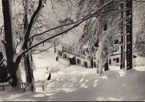 Arrivée, maison de loisirs Hüttstadtmühle en hiver, couru 1966