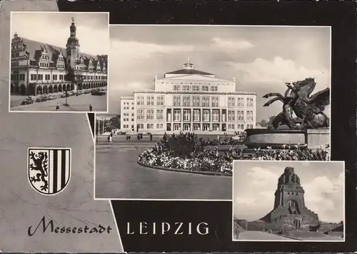 Messestadt Leipzig, Mehrbild, gelaufen 1963