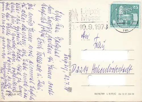 Messestadt Leipzig, Messe Stempel, gelaufen 1973