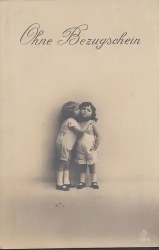 Ohne Bezugschein, Küssende Mädchen, gelaufen 1918