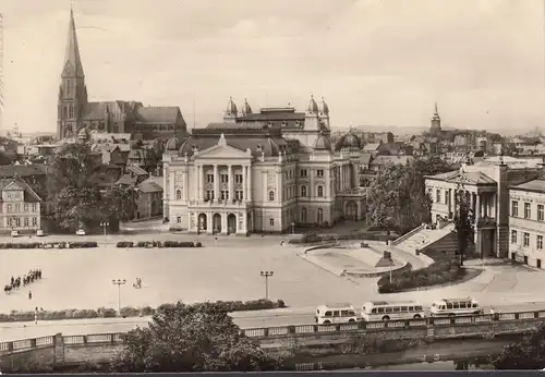 Schwerin, théâtre d'État, musée, cathédrale, bus, couru 1975