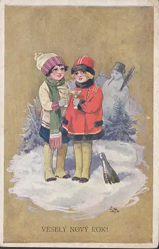 Vesely Novy Rok, V. Cutty, gelaufen 1929