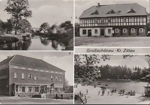 Großschönau, Gasthof, Einkaufszentrum, Waldstrandbad, gelaufen