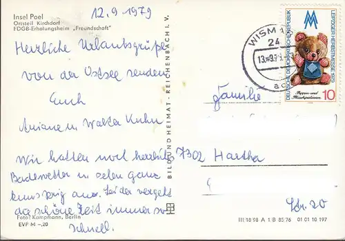 Kirchdorf, Poel, FDGB amitié de loisirs, couru 1979