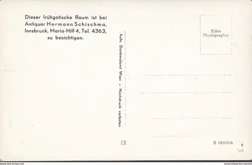 Innsbruck, Frühgotischer Raum, Anitquar Hermm Schischma, ungelaufen