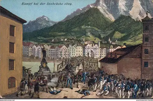 Innsbruck, combat au pont de l'auberge 1809, incurvée