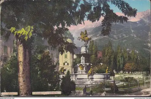Innsbruck, Leopoldsbrunnen, gelaufen 1910