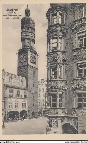 Innsbruck, Stadtturm mit katholischem Kasino, ungelaufen