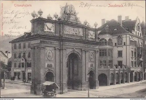 Innsbruck, Triumphpforte, gelaufen 1906
