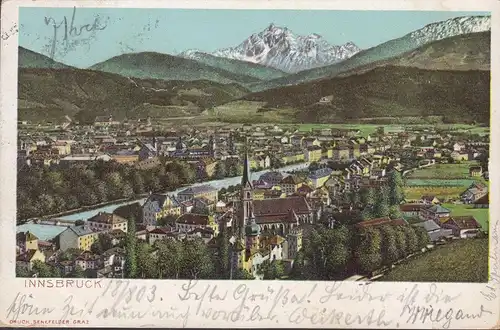 Innsbruck gegen Süden, gelaufen 1903