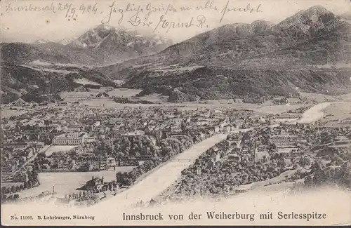 Innsbruck de Weiherburg avec Serlespitze, couru 1905