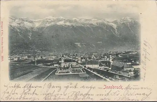 Innsbruck, Stadtansicht, gelaufen 1899