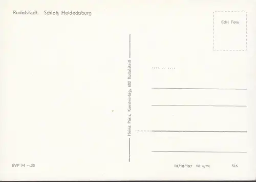 Rudolstadt, Schloß Heidecksburg, ungelaufen