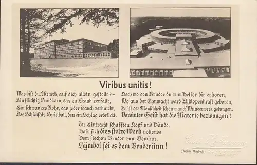 Bad Bramstedt, Kurhaus, Viribus Unitis, incurvée